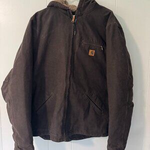 Men's L Hooded Carhartt Sherpa Lined Jacket